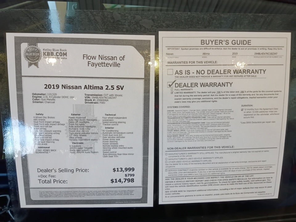 2019 Nissan Altima 2.5 SV