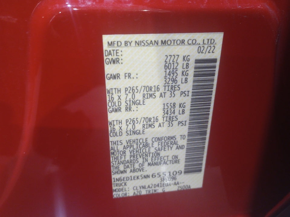 2022 Nissan Frontier Crew Cab S 4x4