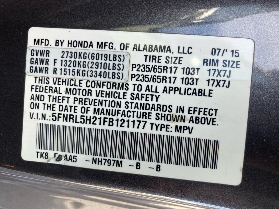 2015 Honda Odyssey LX