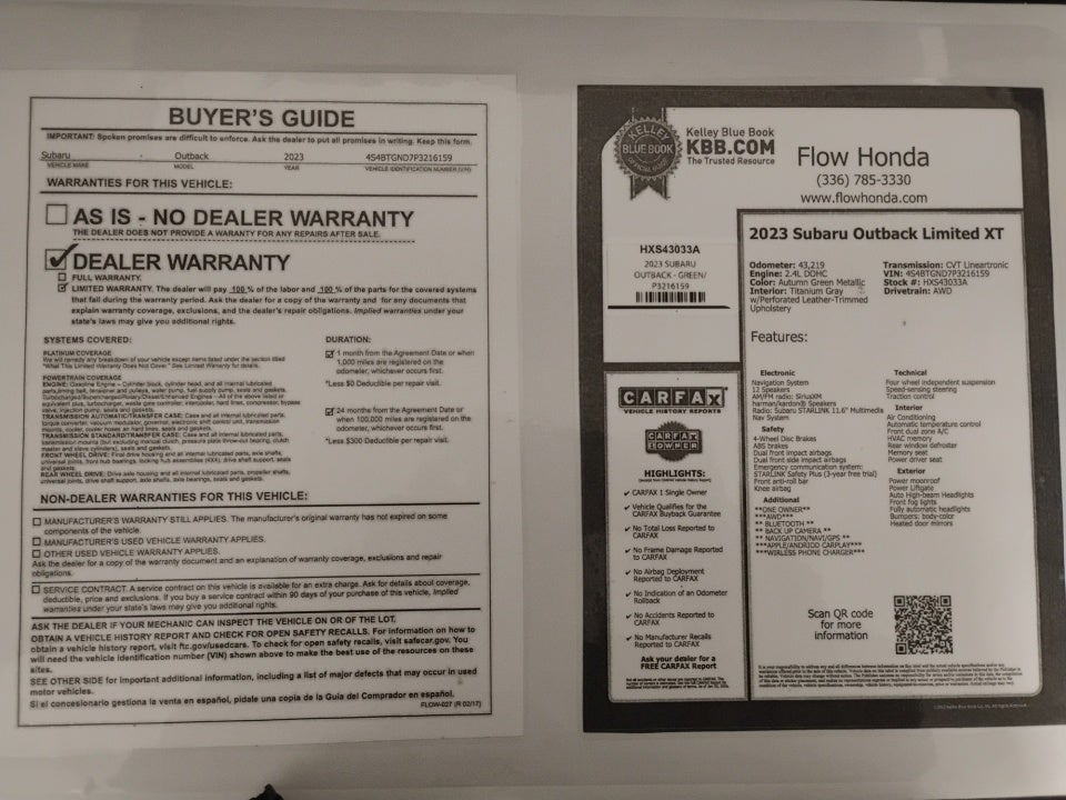 2023 Subaru Outback Limited XT