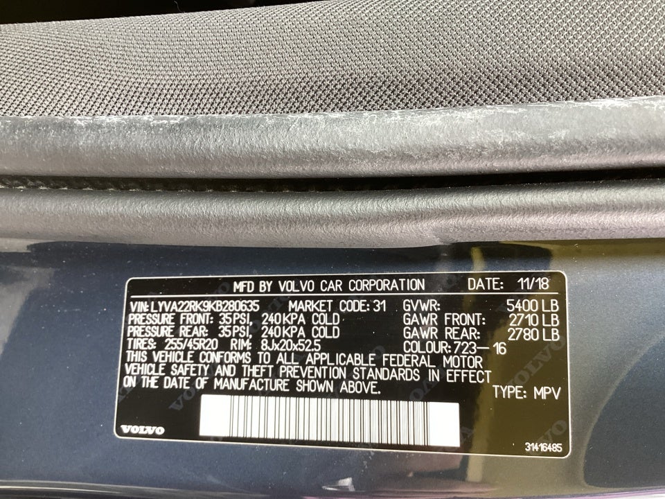 2019 Volvo XC60 T6 Momentum