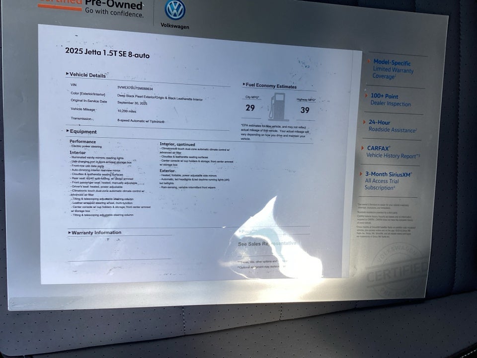 2025 Volkswagen Jetta 1.5T SE