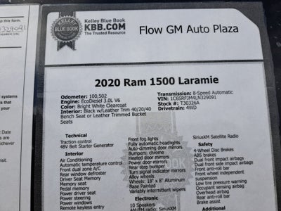2020 RAM 1500 Laramie Crew Cab 4x4 5'7" Box