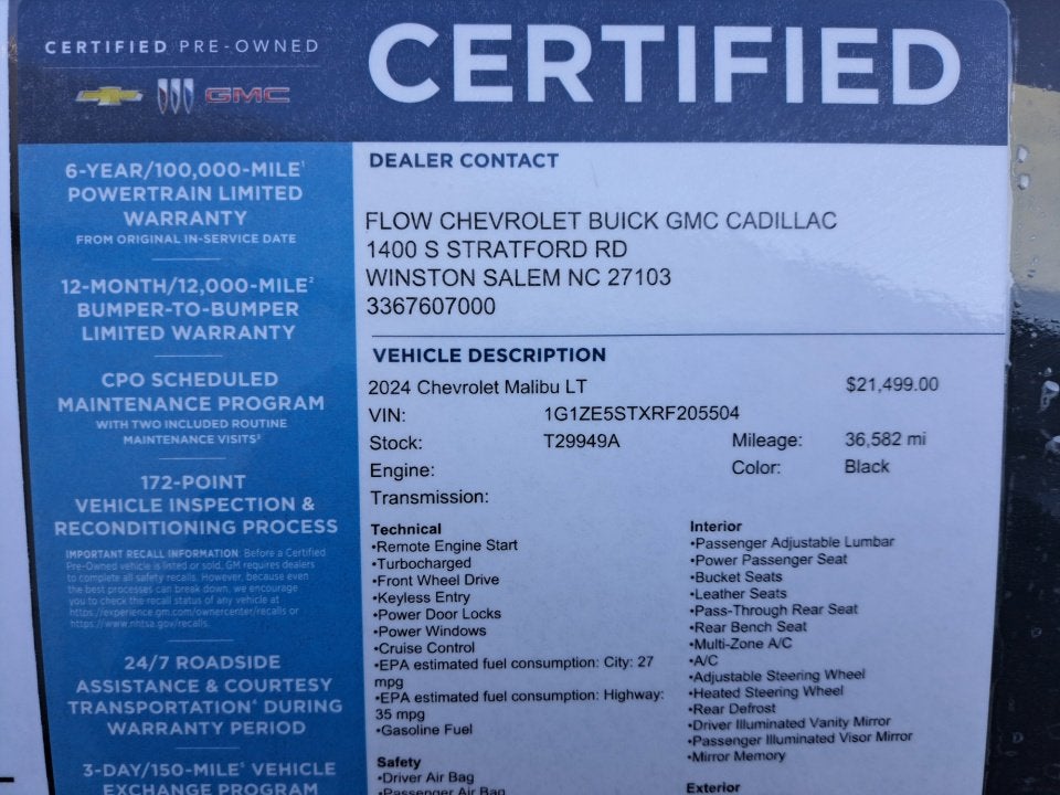 2024 Chevrolet Malibu 2LT