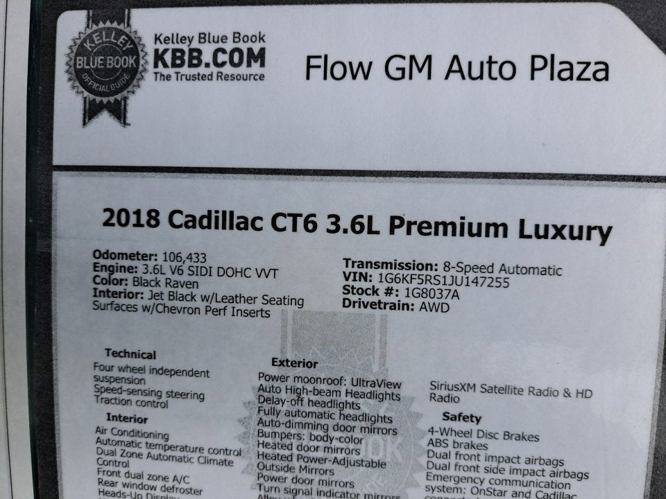 2018 Cadillac CT6 Premium Luxury AWD
