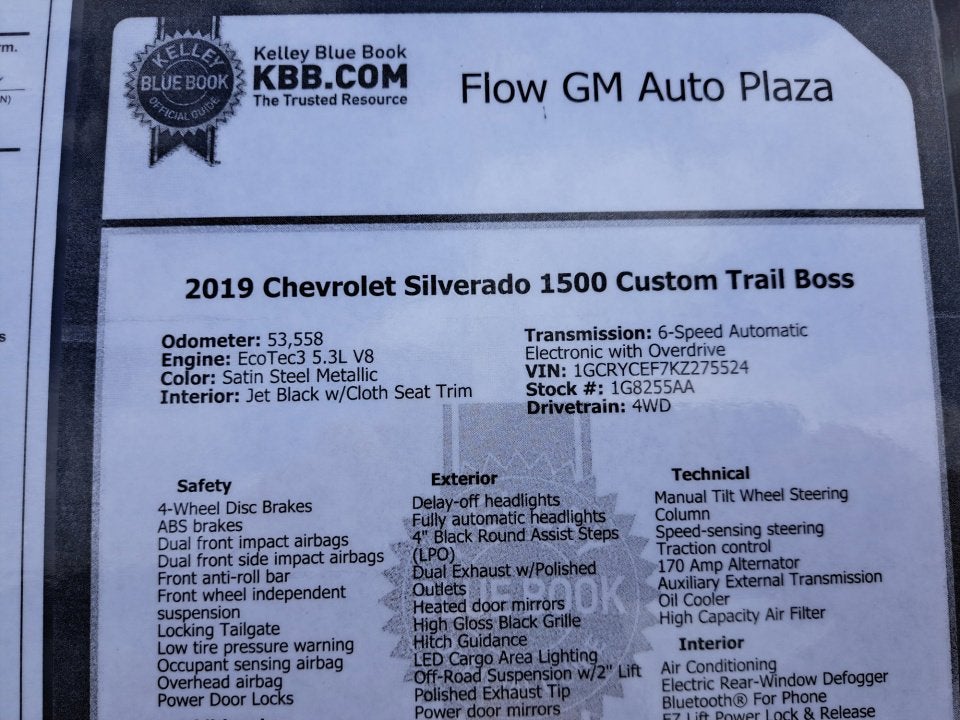 2019 Chevrolet Silverado 1500 Custom Trail Boss