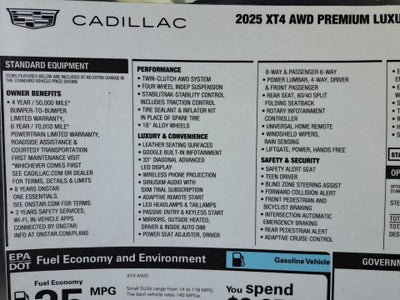 2025 Cadillac XT4 Premium Luxury