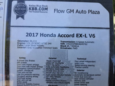 2017 Honda Accord Sedan EX-L V6