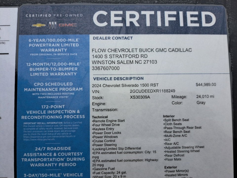 2024 Chevrolet Silverado 1500 RST