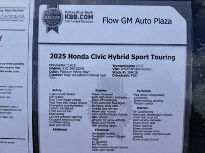 2025 Honda Civic Hybrid Sport Touring