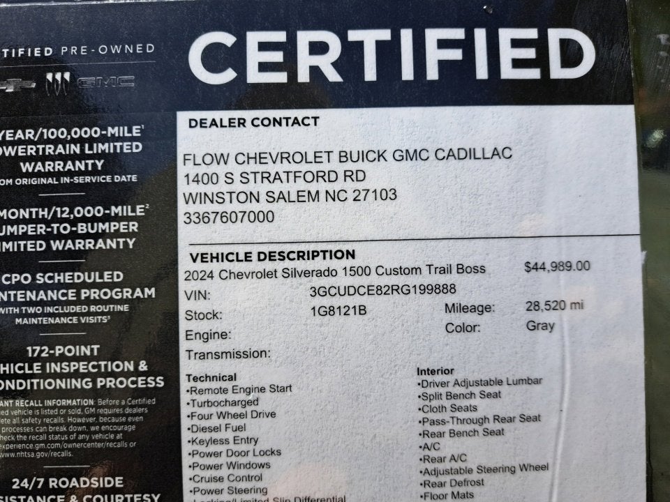 2024 Chevrolet Silverado 1500 Custom Trail Boss