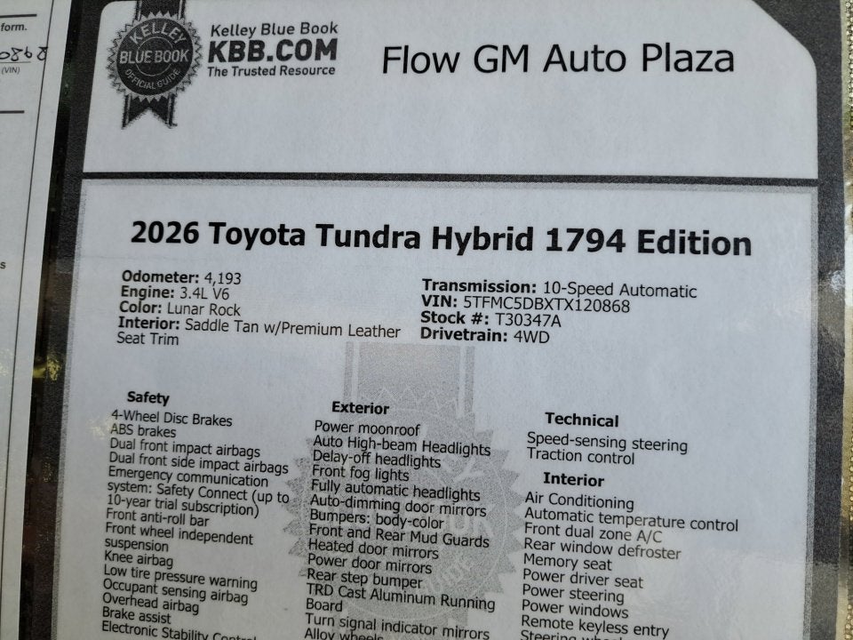 2026 Toyota Tundra 4WD 1794 Edition Hybrid