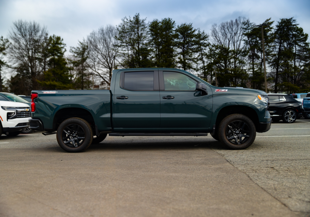 Black Chevrolet Silverado side profile